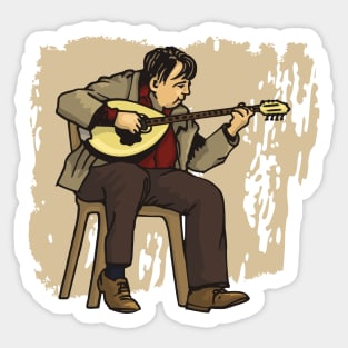 Bouzouki Performer Casual Dressed Sticker